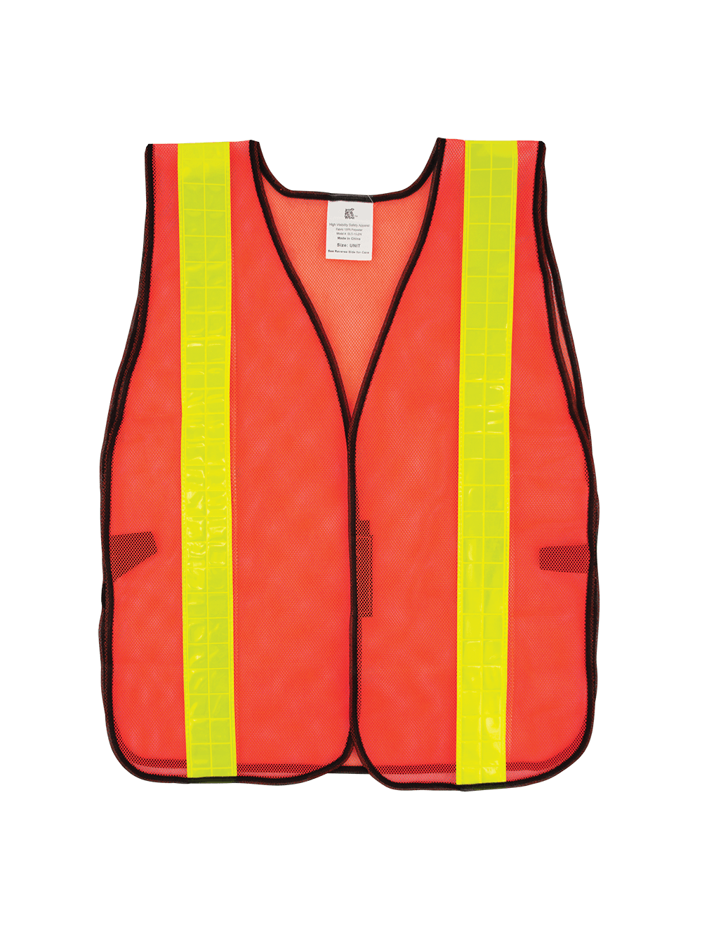 FrogWear® HV Enhanced Visibility Orange Economy Mesh Safety Vest with Wide Yellow Reflective - GLO-10-2IN