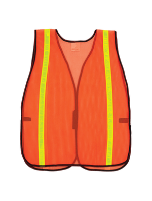 FrogWear® HV Enhanced Visibility Orange Economy Mesh Safety Vest with Reflective - GLO-10-O-1IN
