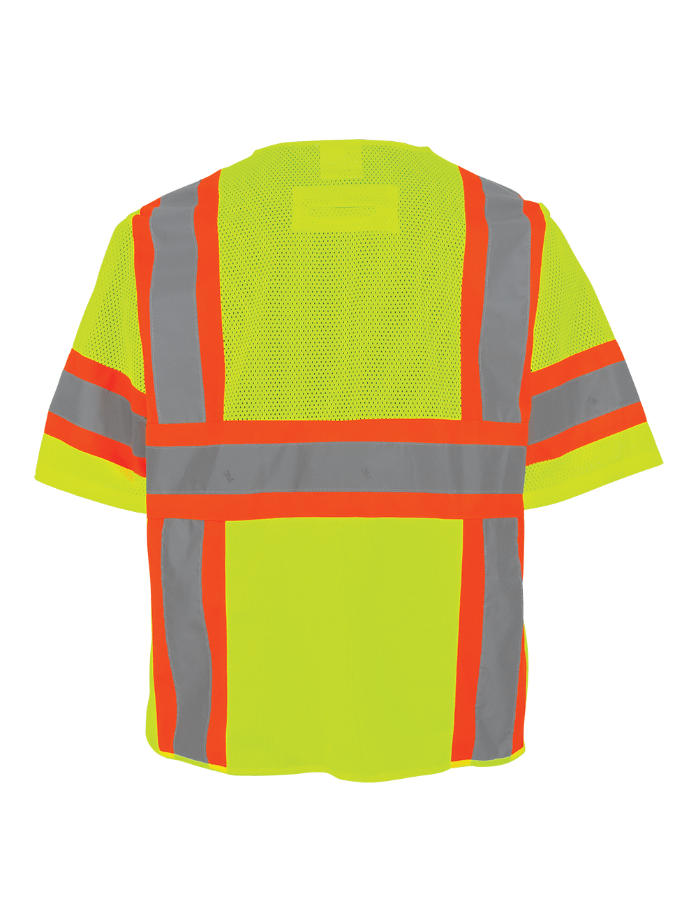 FrogWear® HV Mesh/Solid Polyester High-Visibility Yellow/Green Surveyors Safety Vest - GLO-127