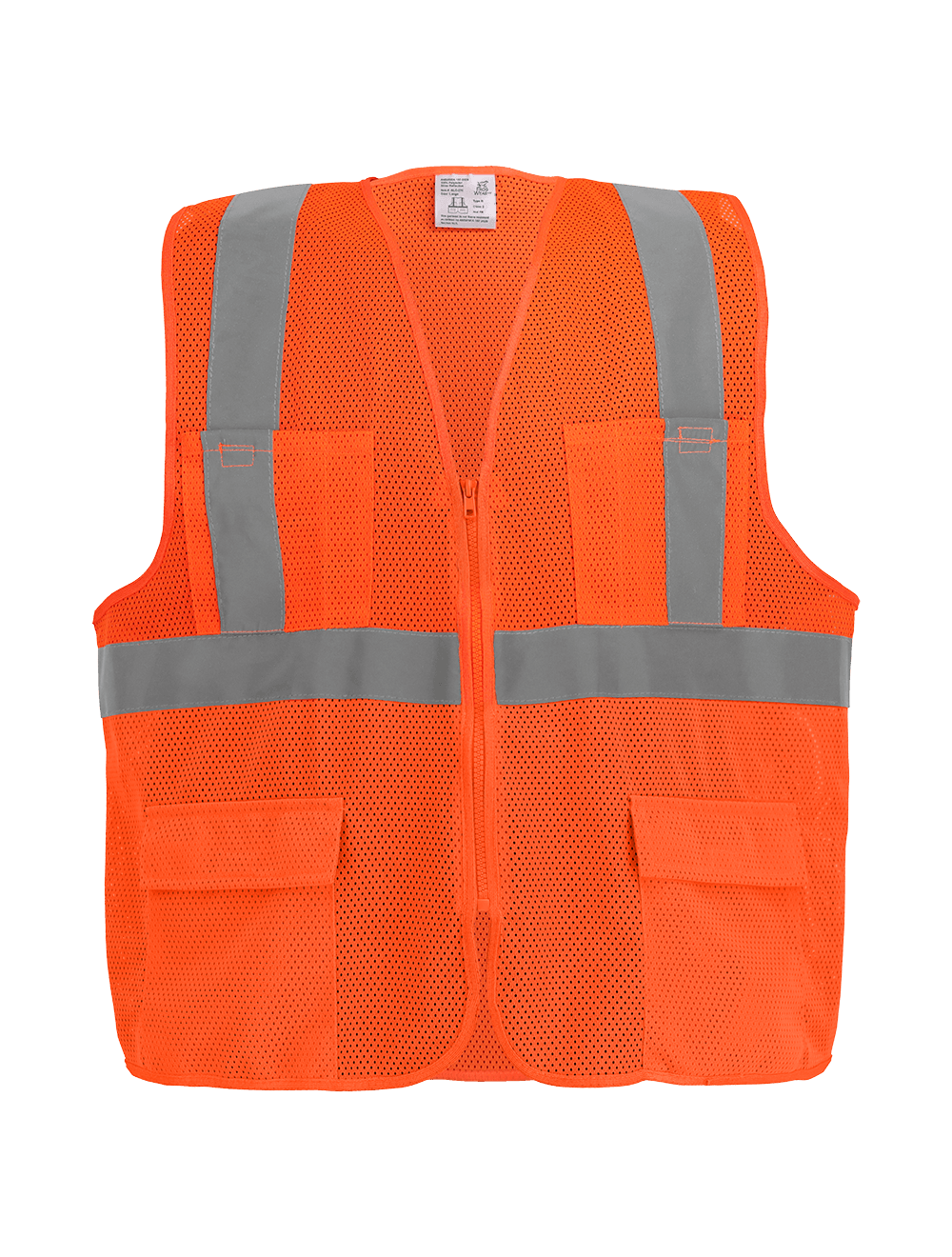 FrogWear® HV High-Visibility Orange Lightweight Mesh Safety Vest, ANSI Class 2 - GLO-270