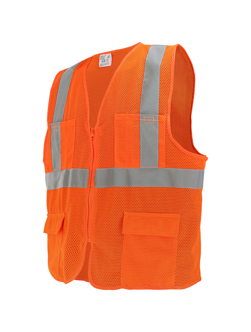 FrogWear® HV High-Visibility Orange Lightweight Mesh Safety Vest, ANSI Class 2 - GLO-270