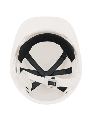 Bullhead Safety™ Head Protection White Unvented Cap Style Hard Hat With Six-Point Slide Lock Suspension - HH-C1-W
