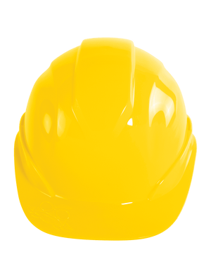 Bullhead Safety™ Head Protection Yellow Unvented Cap Style Hard Hat With Six-Point Slide Lock Suspension - HH-C1-Y