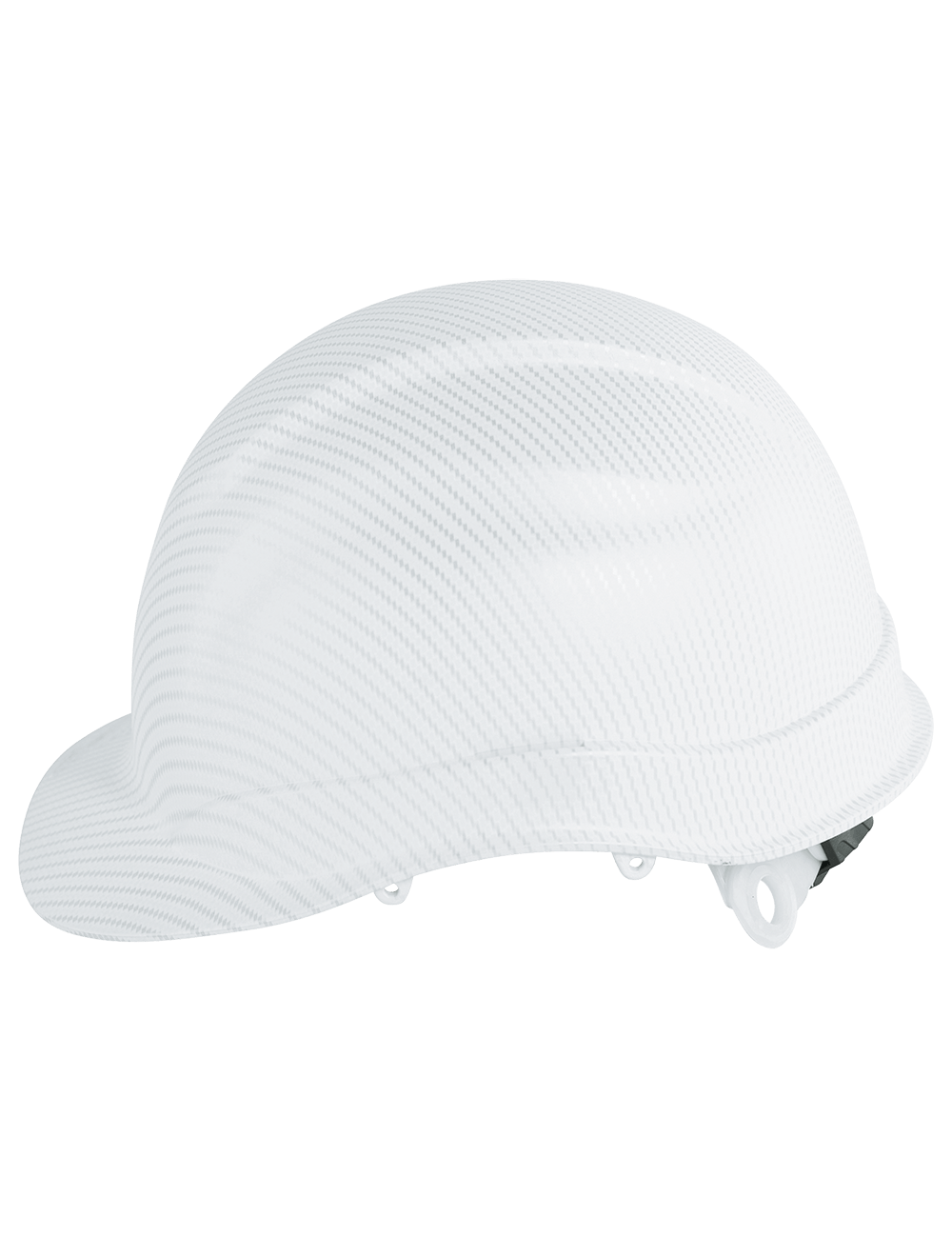 Bullhead Safety™ Head Protection Matte White Graphite Unvented Cap Style Hard Hat With Six-Point Ratchet Suspension - HH-C2-C