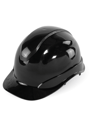Bullhead Safety™ Head Protection Black Unvented Cap Style Hard Hat With Six-Point Ratchet Suspension - HH-C2-K