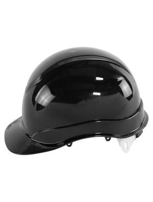 Bullhead Safety™ Head Protection Black Unvented Cap Style Hard Hat With Six-Point Ratchet Suspension - HH-C2-K