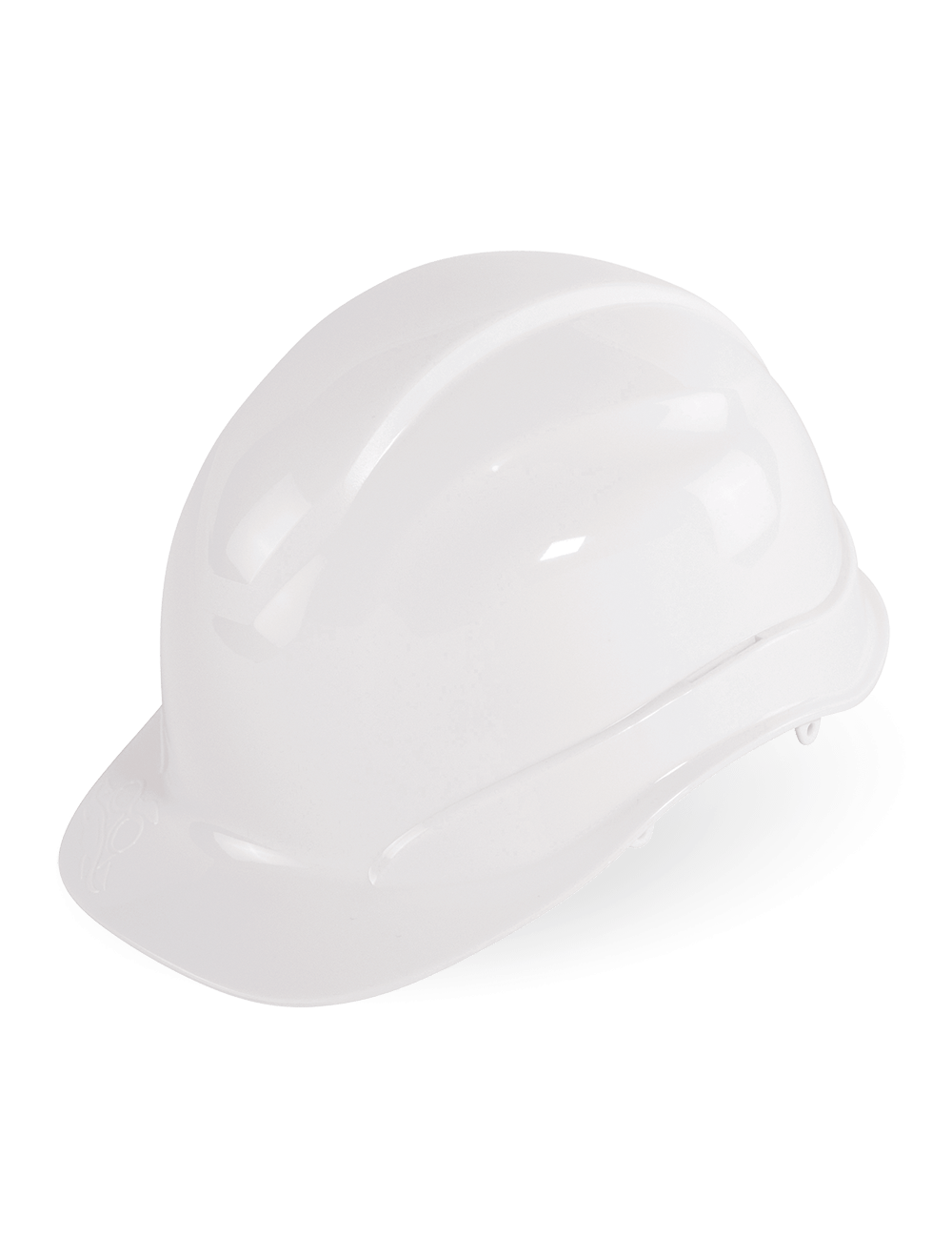 Bullhead Safety™ Head Protection White Unvented Cap Style Hard Hat With Six-Point Ratchet Suspension - HH-C2-W