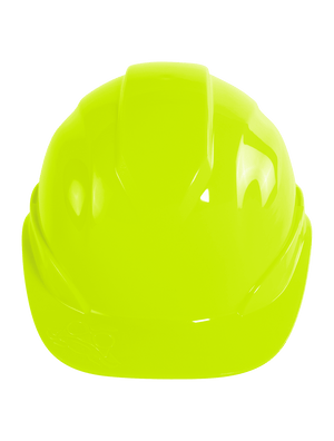 Bullhead Safety™ Head Protection High-Visibility Yellow/Green Unvented Cap Style Hard Hat With Six-Point Ratchet Suspension - HH-C2-YG