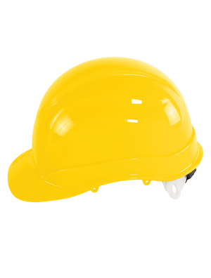 Bullhead Safety™ Head Protection Yellow Unvented Cap Style Hard Hat With Six-Point Ratchet Suspension - HH-C2-Y