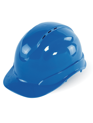 Bullhead Safety™ Head Protection Blue Vented Cap Style Hard Hat with Six-Point Ratchet Suspension - HH-C3-B