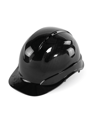 Bullhead Safety™ Head Protection Shiny Black Graphite Vented Cap Style Hard Hat With Six-Point Ratchet Suspension - HH-C3-C