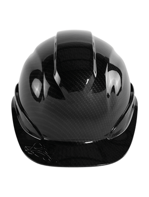 Bullhead Safety™ Head Protection Shiny Black Graphite Vented Cap Style Hard Hat With Six-Point Ratchet Suspension - HH-C3-C
