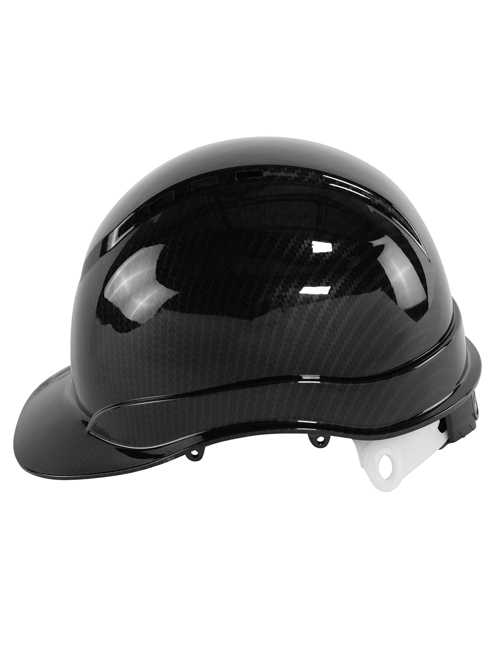 Bullhead Safety™ Head Protection Shiny Black Graphite Vented Cap Style Hard Hat With Six-Point Ratchet Suspension - HH-C3-C