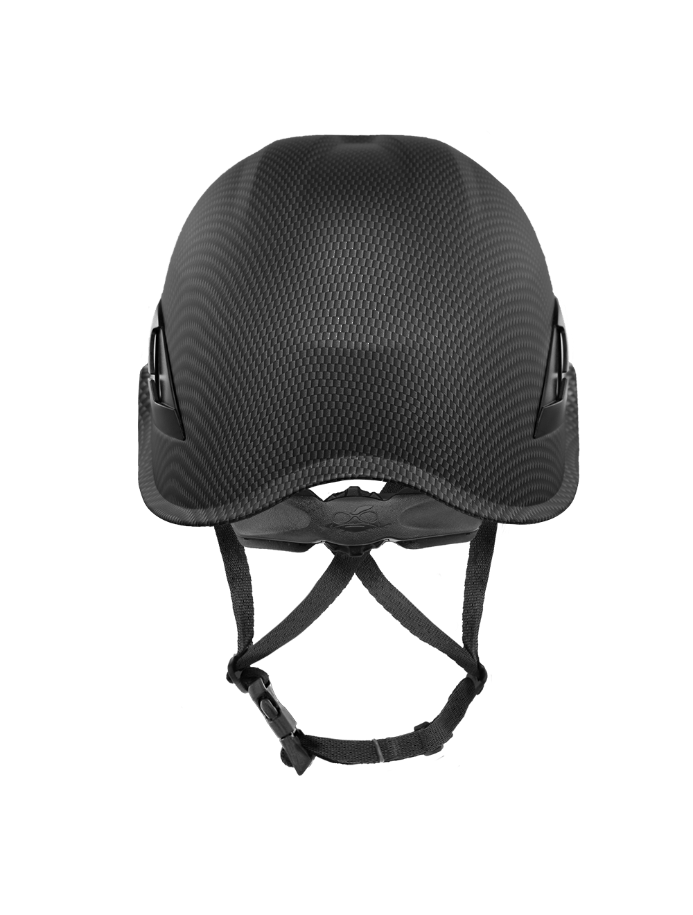 Bullhead Safety™ Head Protection - Matte Black Graphite Climbing Style Protective Helmet with Six-Point Ratchet Suspension and Four-Point Chin Strap - HH-CH1-CB