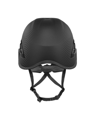 Bullhead Safety™ Head Protection - Matte Black Graphite Climbing Style Protective Helmet with Six-Point Ratchet Suspension and Four-Point Chin Strap - HH-CH1-CB