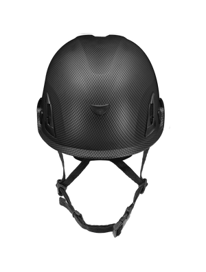 Bullhead Safety™ Head Protection - Matte Black Graphite Climbing Style Protective Helmet with Six-Point Ratchet Suspension and Four-Point Chin Strap - HH-CH1-CB