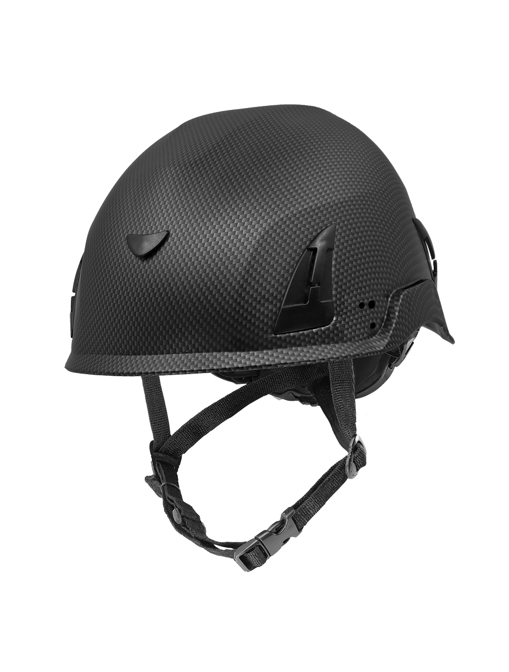 Bullhead Safety™ Head Protection - Matte Black Graphite Climbing Style Protective Helmet with Six-Point Ratchet Suspension and Four-Point Chin Strap - HH-CH1-CB