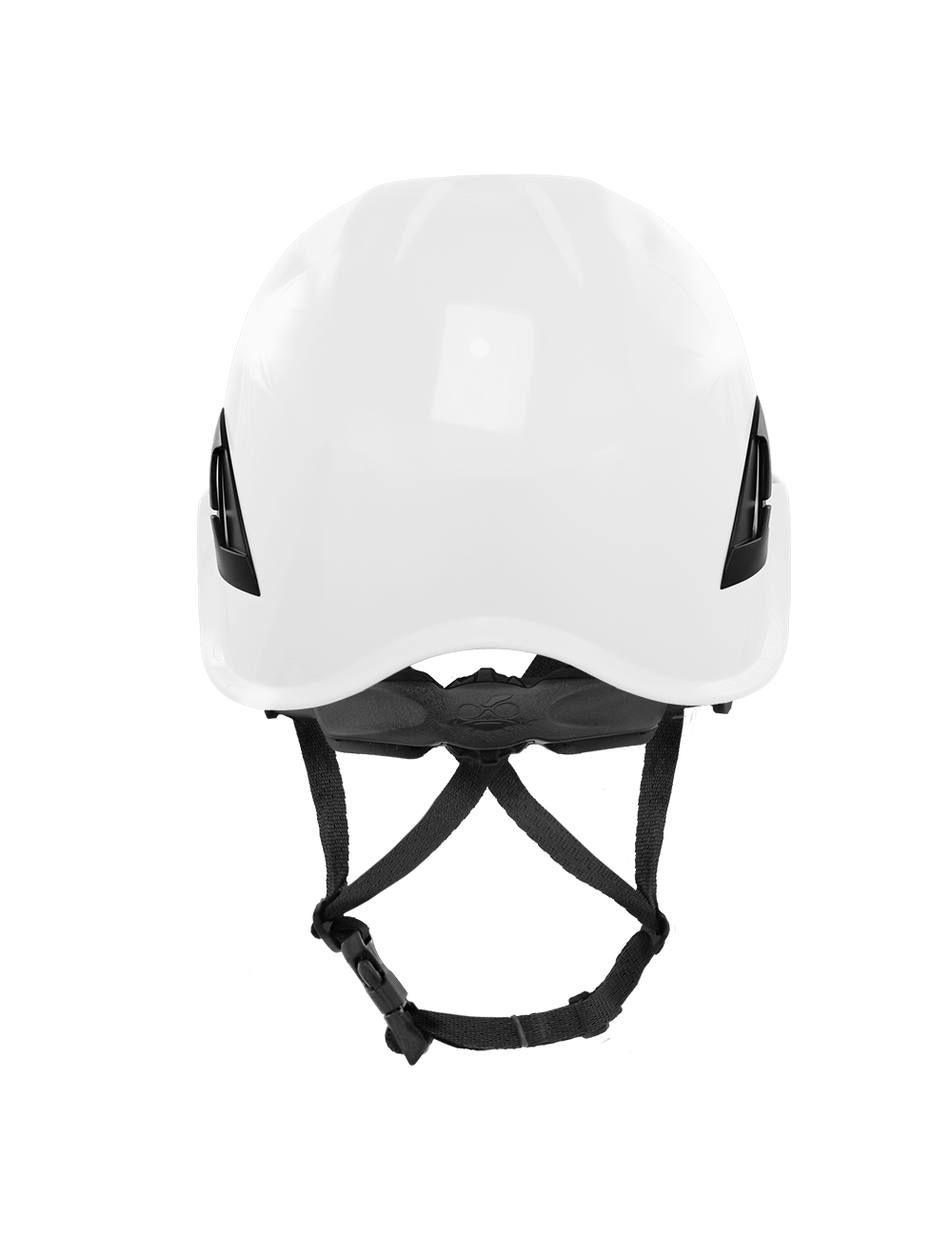 Bullhead Safety™ Head Protection - White Climbing Style Protective Helmet with Six-Point Ratchet Suspension and Four-Point Chin Strap - HH-CH1-W
