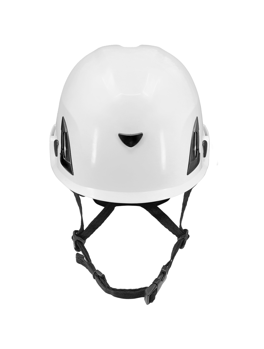 Bullhead Safety™ Head Protection - White Climbing Style Protective Helmet with Six-Point Ratchet Suspension and Four-Point Chin Strap - HH-CH1-W