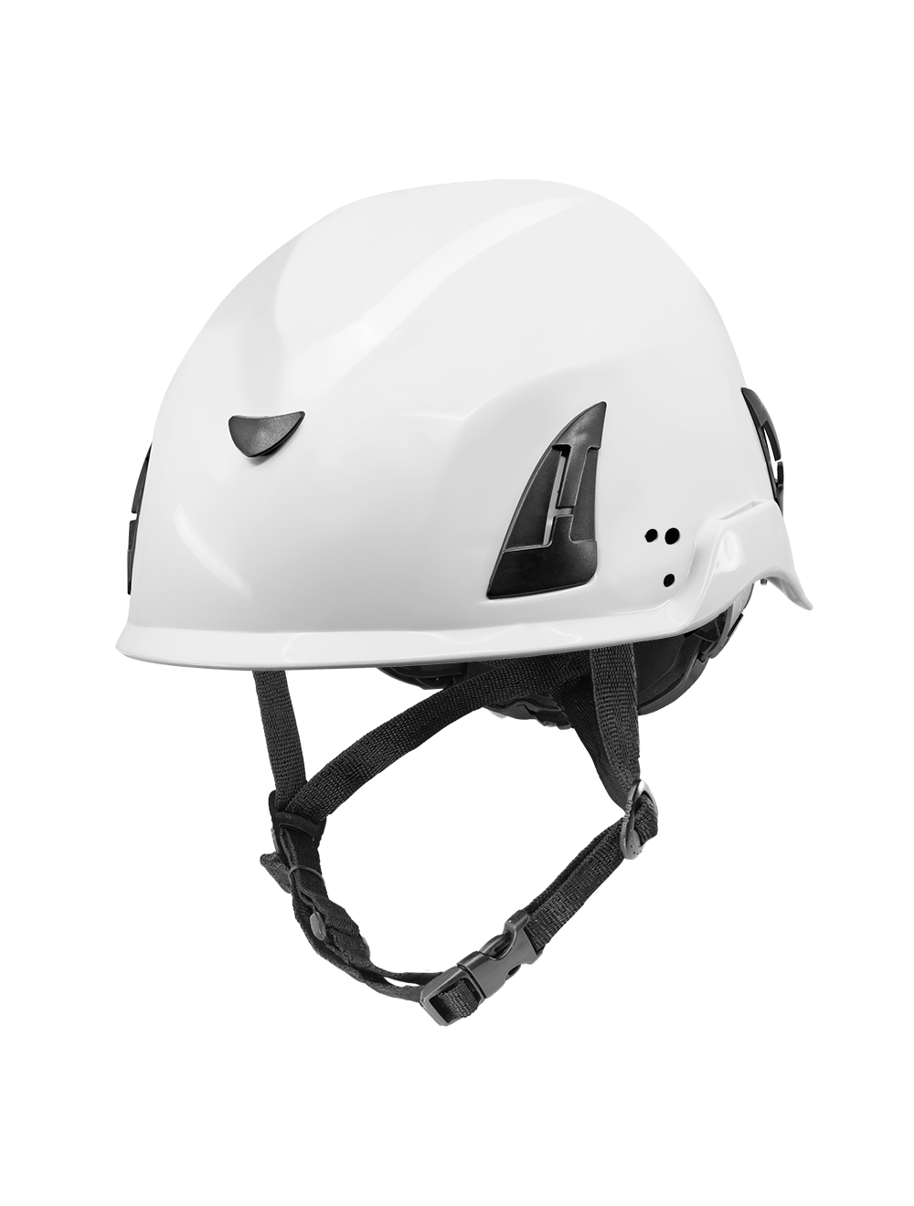 Bullhead Safety™ Head Protection - White Climbing Style Protective Helmet with Six-Point Ratchet Suspension and Four-Point Chin Strap - HH-CH1-W