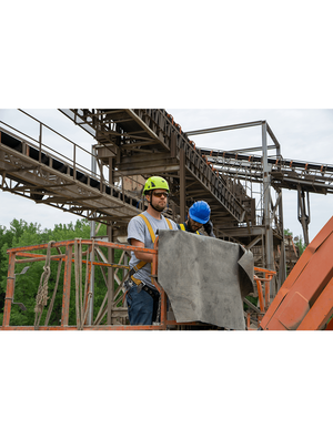 Bullhead Safety™ Head Protection - High-Visibility Yellow/Green Climbing Style Protective Helmet with Six-Point Ratchet Suspension and Four-Point Chin Strap - HH-CH1-YG