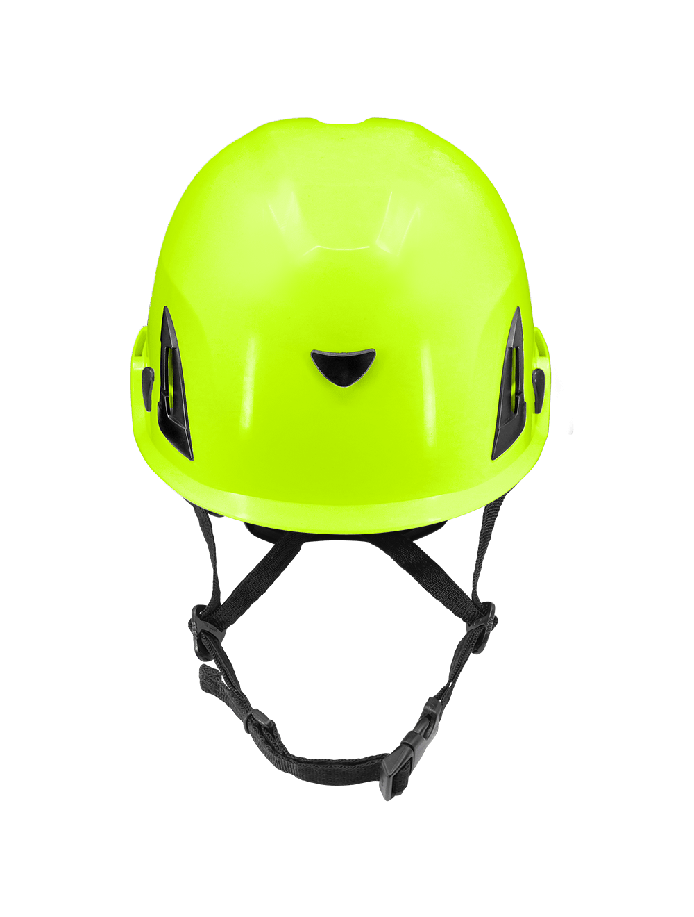 Bullhead Safety™ Head Protection - High-Visibility Yellow/Green Climbing Style Protective Helmet with Six-Point Ratchet Suspension and Four-Point Chin Strap - HH-CH1-YG