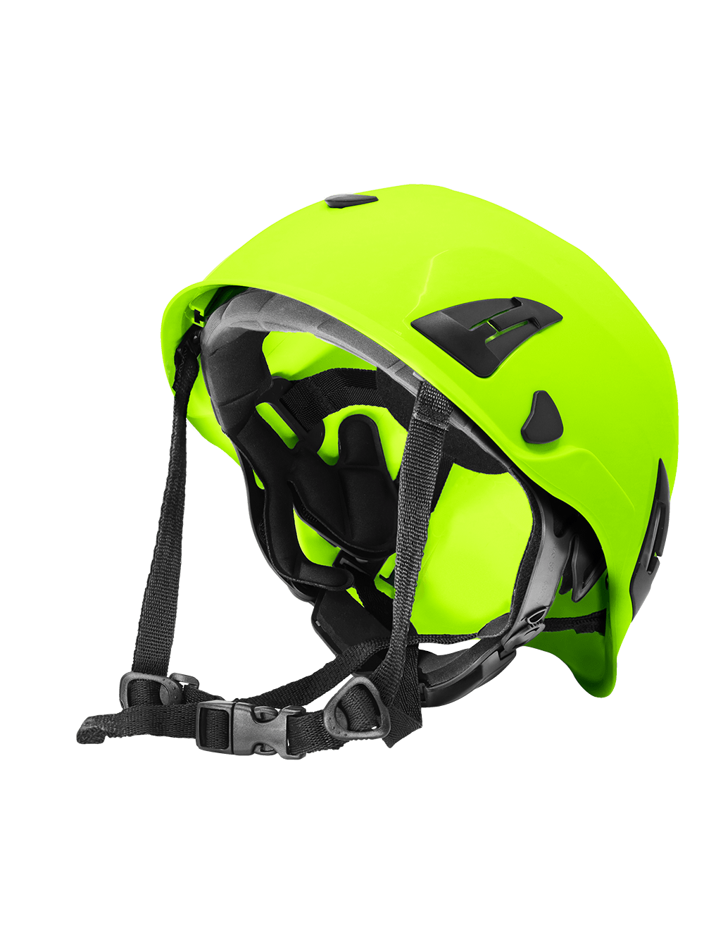 Bullhead Safety™ Head Protection - High-Visibility Yellow/Green Climbing Style Protective Helmet with Six-Point Ratchet Suspension and Four-Point Chin Strap - HH-CH1-YG