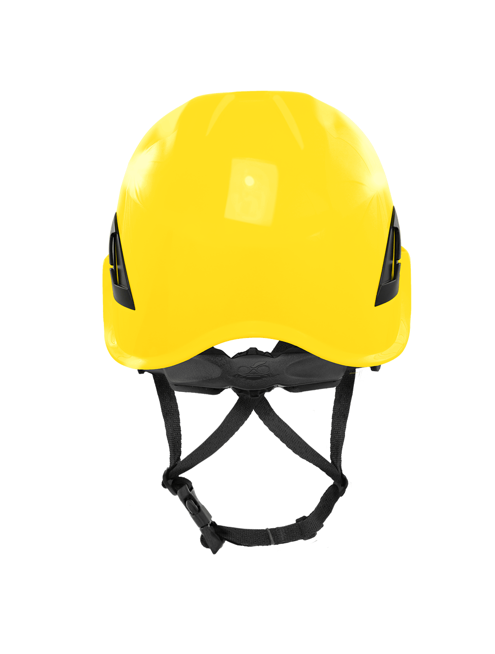 Bullhead Safety™ Head Protection - Yellow Climbing Style Protective Helmet with Six-Point Ratchet Suspension and Four-Point Chin Strap - HH-CH1-Y