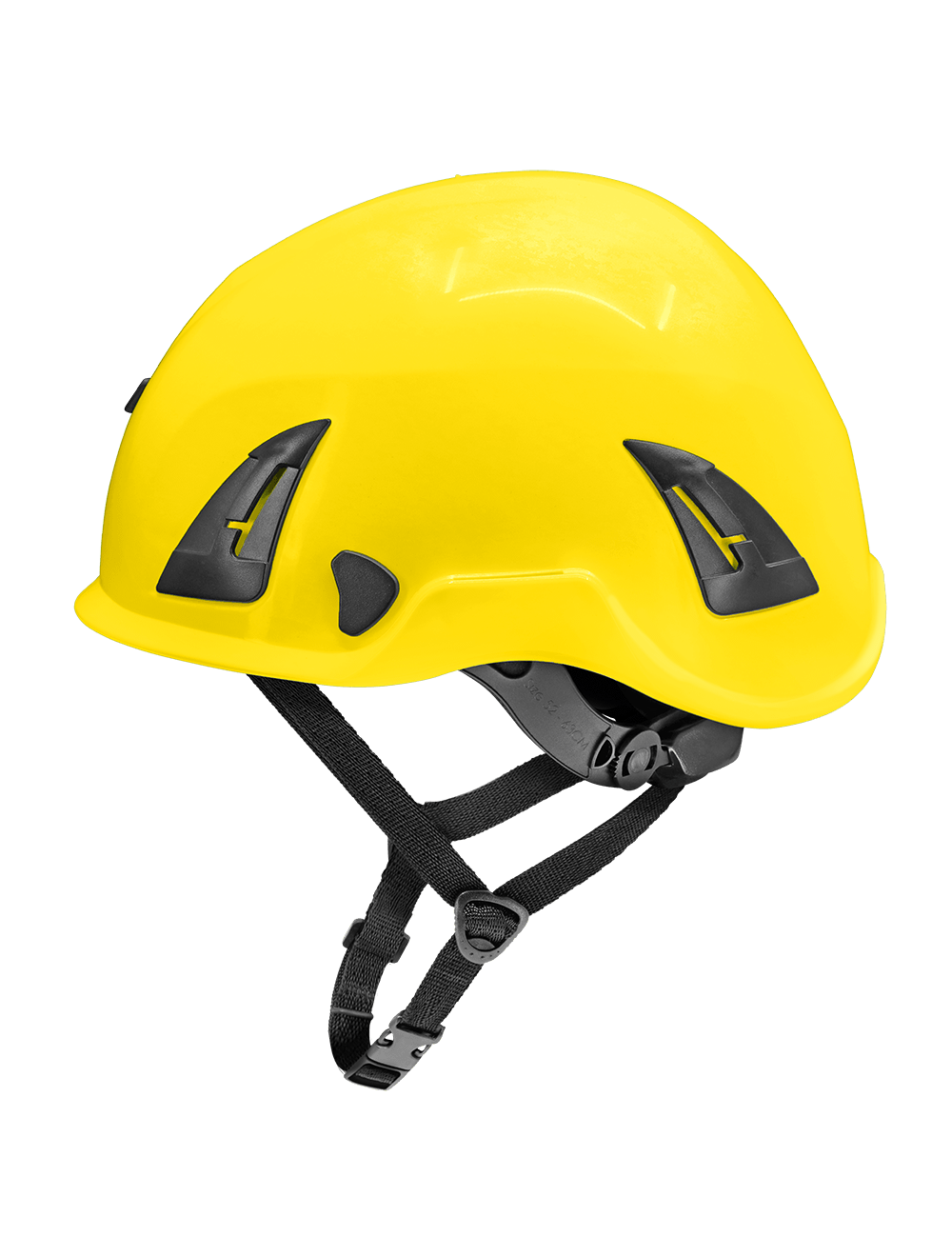 Bullhead Safety™ Head Protection - Yellow Climbing Style Protective Helmet with Six-Point Ratchet Suspension and Four-Point Chin Strap - HH-CH1-Y