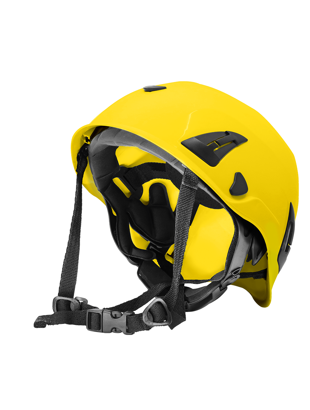 Bullhead Safety™ Head Protection - Yellow Climbing Style Protective Helmet with Six-Point Ratchet Suspension and Four-Point Chin Strap - HH-CH1-Y