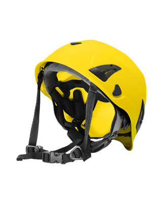 Bullhead Safety™ Head Protection - Yellow Climbing Style Protective Helmet with Six-Point Ratchet Suspension and Four-Point Chin Strap - HH-CH1-Y