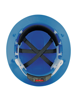 Bullhead Safety™ Head Protection Blue Unvented Full Brim Style Hard Hat With Six-Point Ratchet Suspension - HH-F1-B