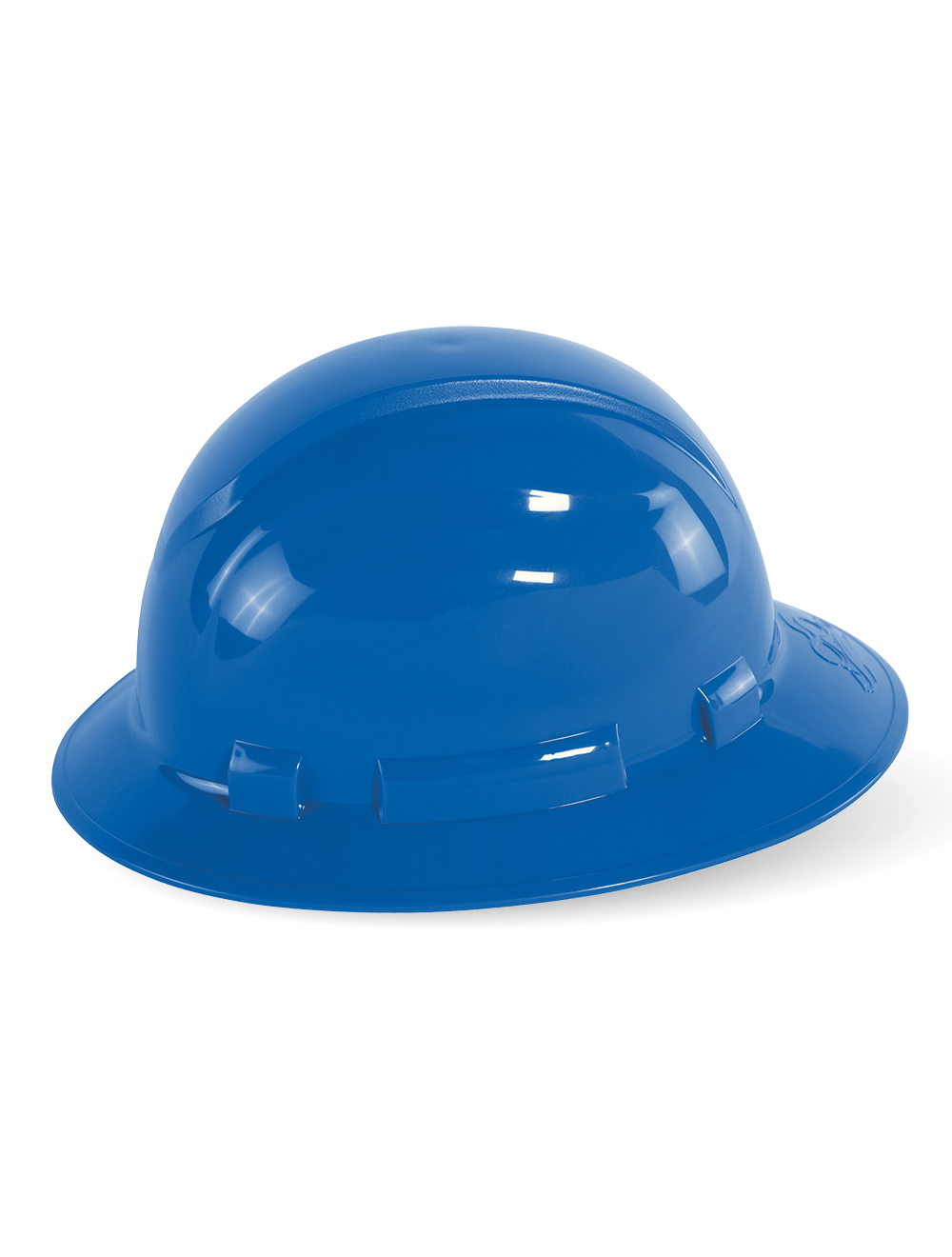 Bullhead Safety™ Head Protection Blue Unvented Full Brim Style Hard Hat With Six-Point Ratchet Suspension - HH-F1-B