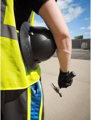 Bullhead Safety™ Head Protection Matte Black Graphite Unvented Full Brim Style Hard Hat With Six-Point Ratchet Suspension - HH-F1-C