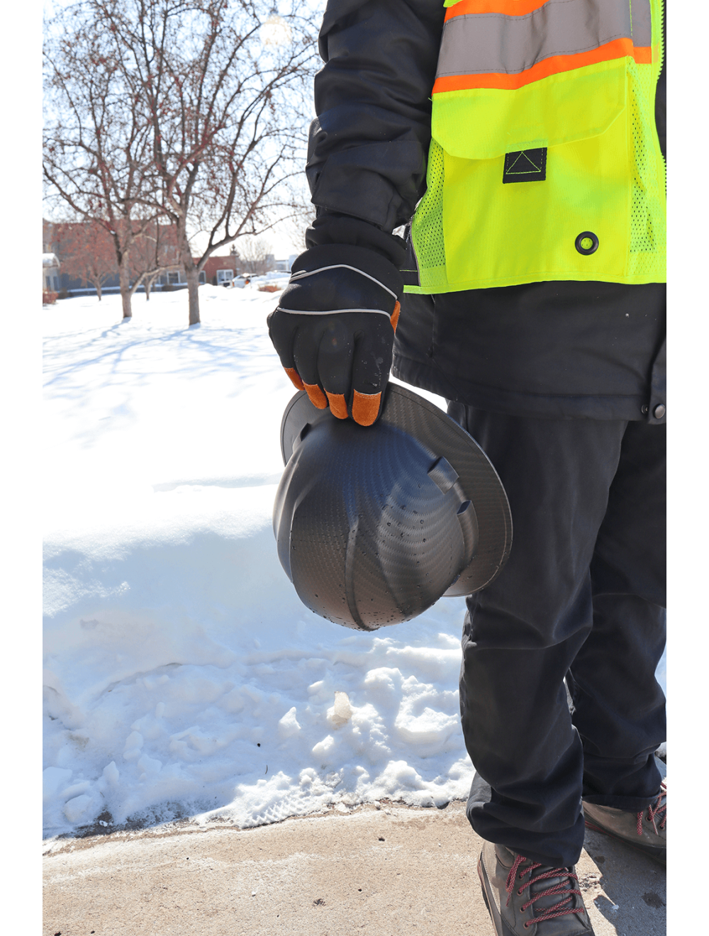 Bullhead Safety™ Head Protection Matte Black Graphite Unvented Full Brim Style Hard Hat With Six-Point Ratchet Suspension - HH-F1-C