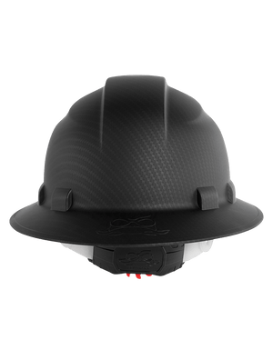Bullhead Safety™ Head Protection Matte Black Graphite Unvented Full Brim Style Hard Hat With Six-Point Ratchet Suspension - HH-F1-C