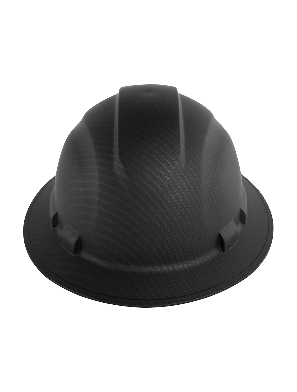 Bullhead Safety™ Head Protection Matte Black Graphite Unvented Full Brim Style Hard Hat With Six-Point Ratchet Suspension - HH-F1-C