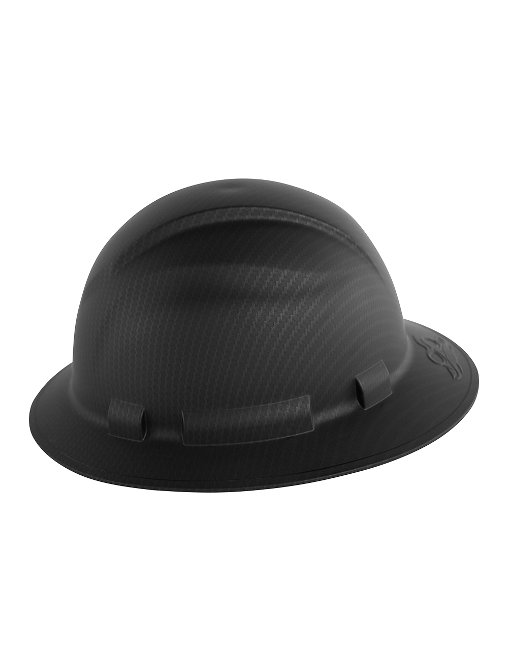 Bullhead Safety™ Head Protection Matte Black Graphite Unvented Full Brim Style Hard Hat With Six-Point Ratchet Suspension - HH-F1-C