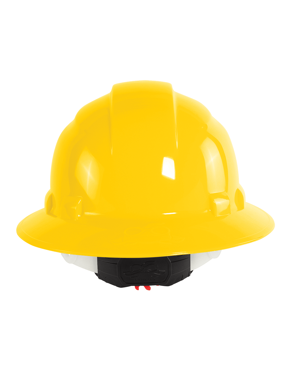 Bullhead Safety™ Head Protection Yellow Unvented Full Brim Style Hard Hat With Six-Point Ratchet Suspension - HH-F1-Y