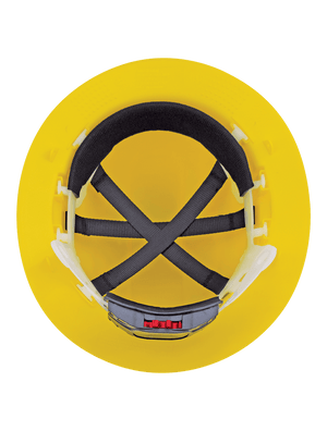 Bullhead Safety™ Head Protection Yellow Unvented Full Brim Style Hard Hat With Six-Point Ratchet Suspension - HH-F1-Y