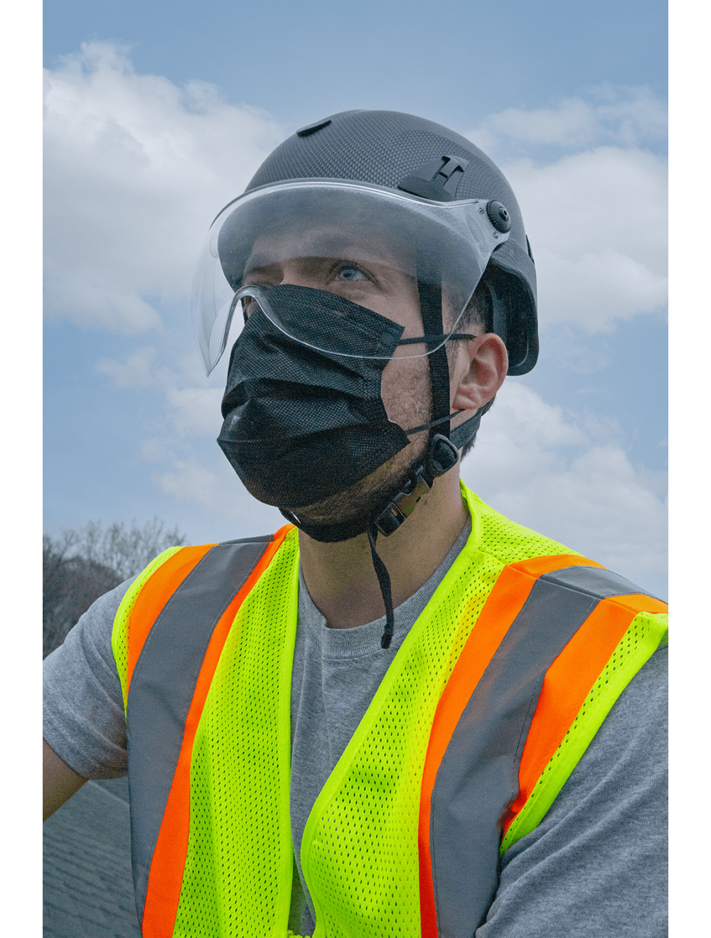 Bullhead Safety™ Head Protection - Smoke Anti-Fog Toric Polycarbonate Visor for Climbing Style Helmet - HH-V73AF