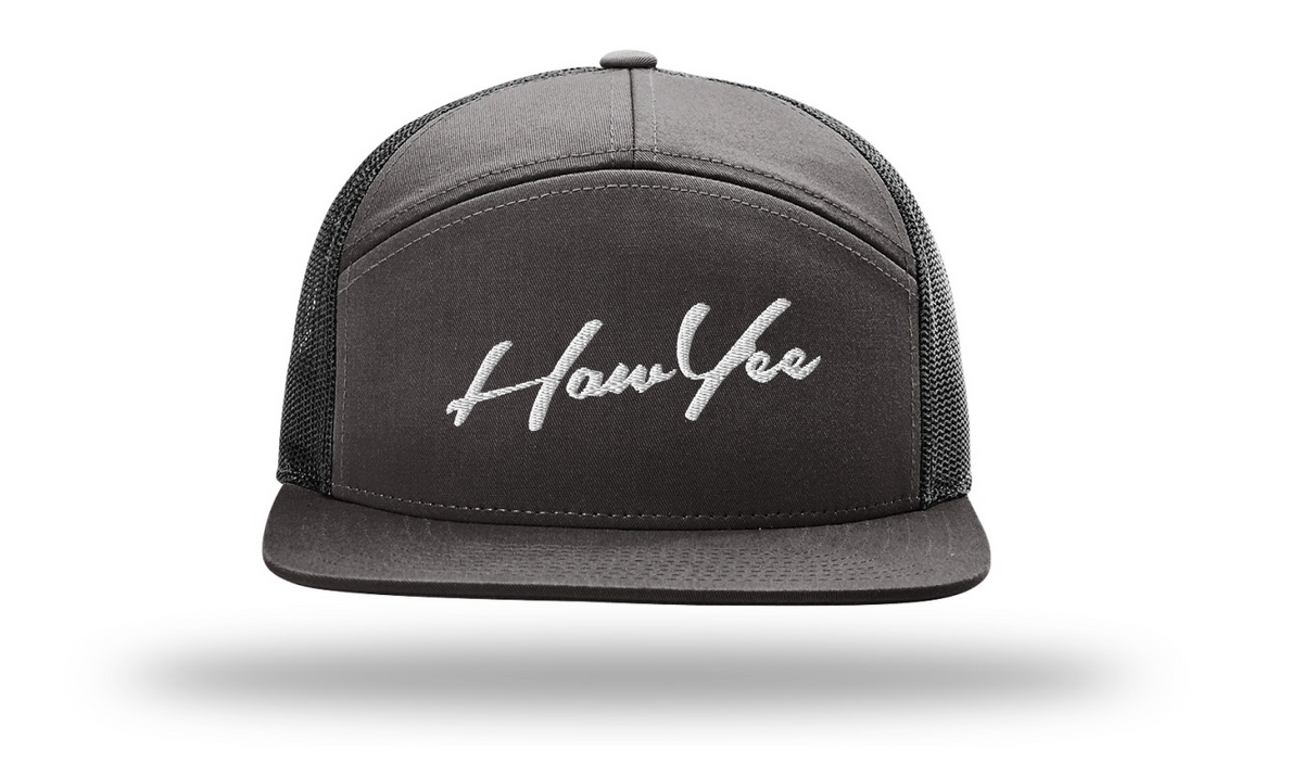 HawYee 7 Panel Adjustable Bill - Dark Grey