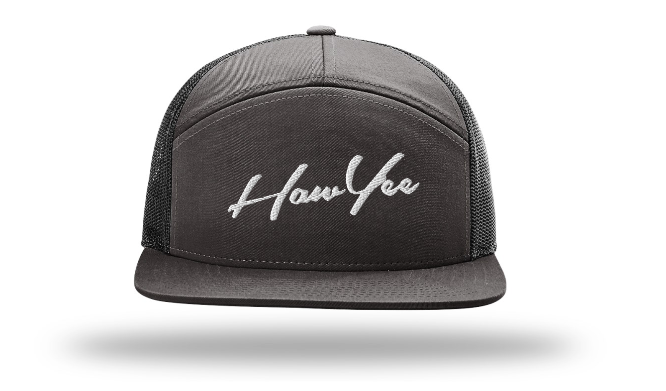 HawYee 7 Panel Adjustable Bill - Dark Grey
