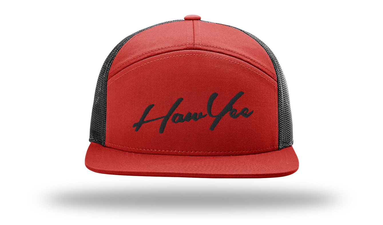 HawYee 7 Panel Adjustable Bill - RED