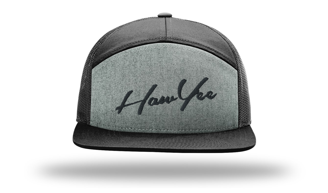 HawYee 7 Panel Adjustable Bill Black/Grey