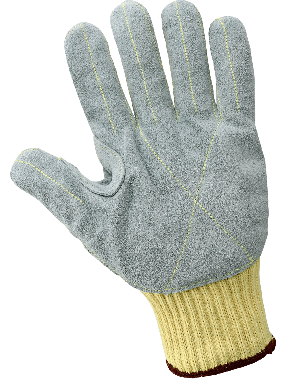 String Knit Cut Resistant Leather Palm Gloves - K300LFE