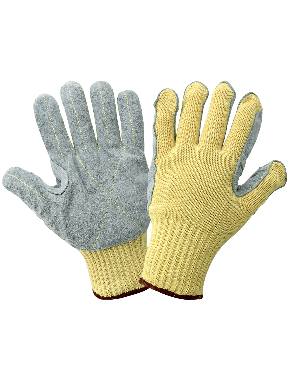 String Knit Cut Resistant Leather Palm Gloves - K300LFE