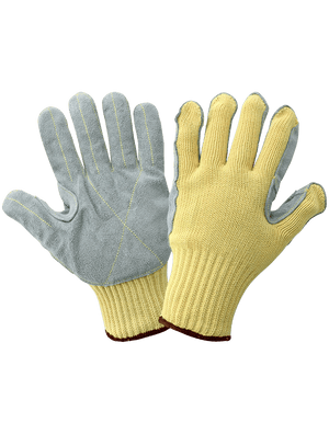 String Knit Cut Resistant Leather Palm Gloves - K300LFE