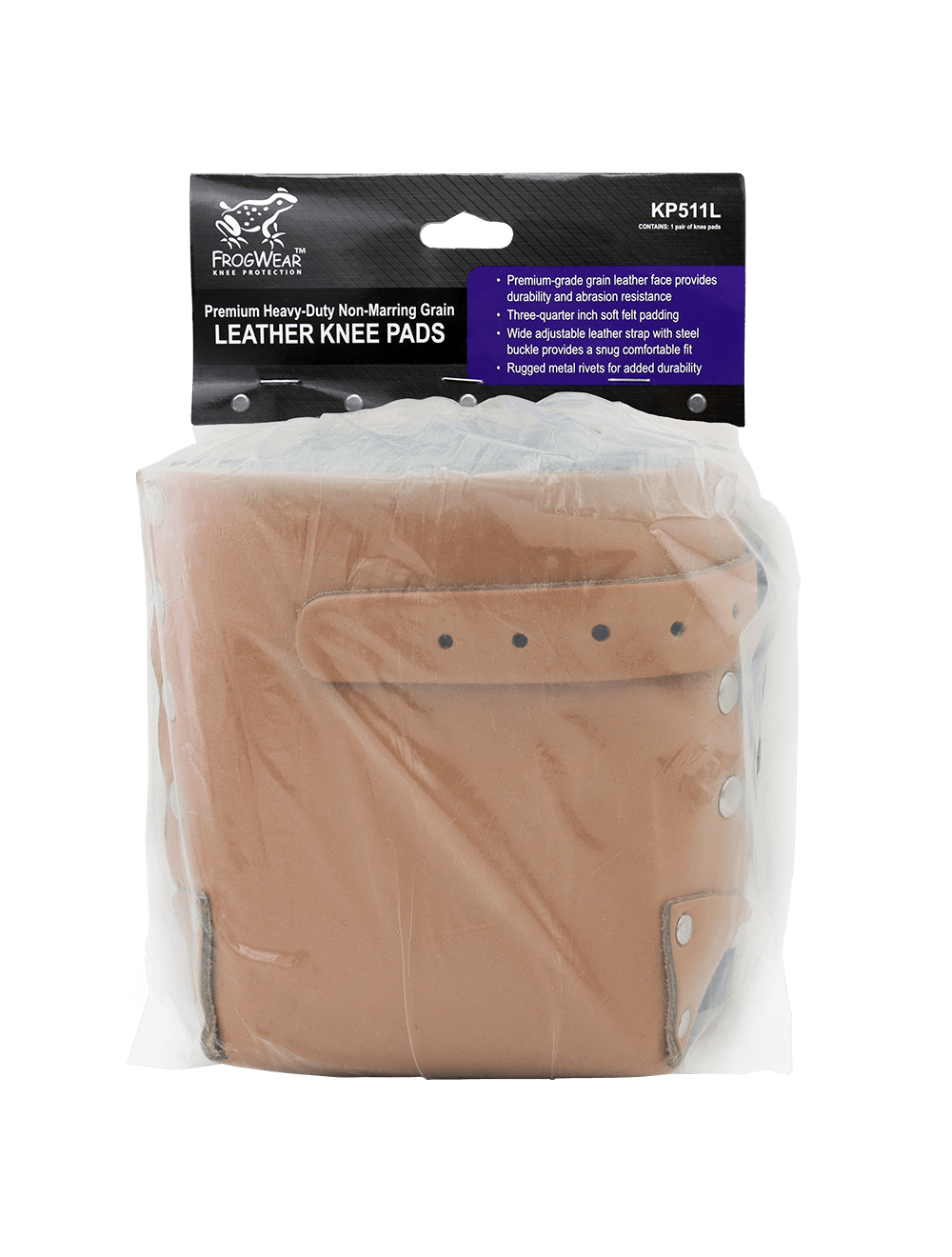 FrogWear™ Knee Protection Premium Heavy-Duty Non-Marring Leather Knee Pad - KP511L