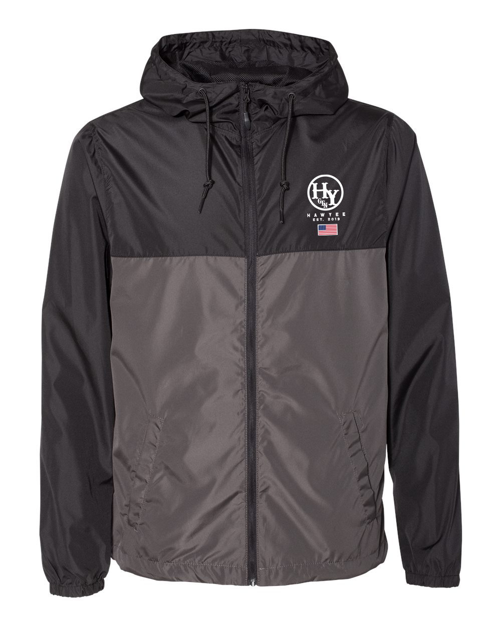 Windbreaker Black & Grey Branding Iron